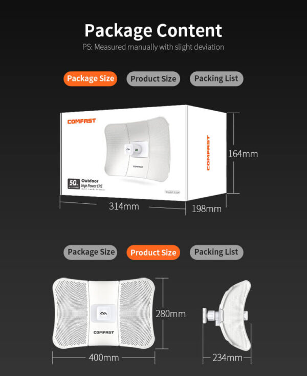 900Mbps Outdoor Wireless Bridge/CPE 25KM Long Distance Transmission 26dBiantenna/1000mW High Power/Qualcomm CHipset 5.8Ghz