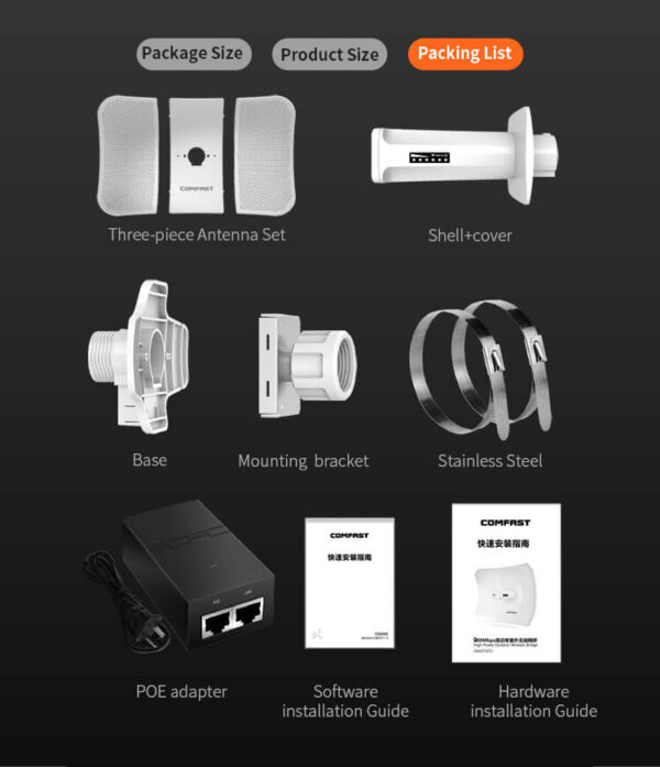 900Mbps Outdoor Wireless Bridge/CPE 25KM Long Distance Transmission 26dBiantenna/1000mW High Power/Qualcomm CHipset 5.8Ghz